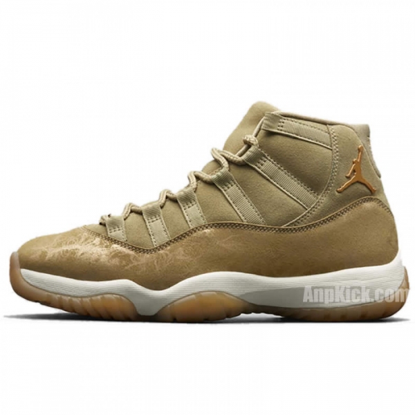 Air Jordan 11 Netural Olive Lux Green Womens Gs Aj11 Ar0715-200