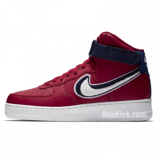 Nike Air Force 1 Red Blue High '07 Lv8 Gym Red/White-Blue Void-White Shoes 806403-603