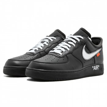 Nike Air Force 1 '07 Virgil X Moma "Off-White" Av5210-001 Black/Metallic Silver