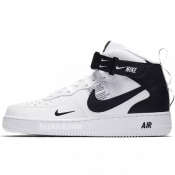 Nike Air Force 1 Mid 07 Lv8 Utility White Black Shoes 804609-103