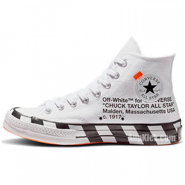 Off-White X Converse Chuck 70 "Stripe / White" High Tops Shoes 163862C