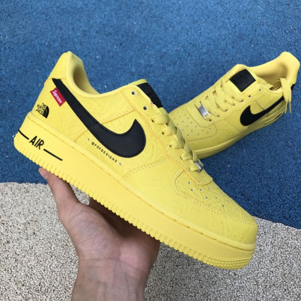 Supreme® X The North Face X Nike Air Force 1 Sup Af1 Low "Yellow/Black" Ar3066-400