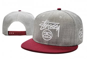 Hot Sale Brand Hats Stussy Snapback in Gray Dark Red,Shop Best Sellers,Available to buy online,official shop Snapbacks/Hats/Caps