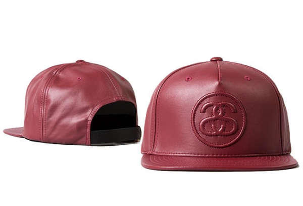 Hot Sale Brand Hats Stussy Snapback in Wine Red Leather.,world-wide renown,Online Shop,largest collection Snapbacks/Hats/Caps