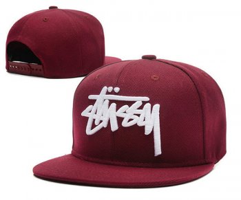 Hot Sale Brand Hats Stussy Snapback White Logo in Wine Red,UK Factory Outlet,Exclusive,100% high Quality Guarantee Snapbacks/Hats/Caps