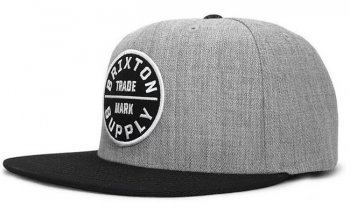 Hot Sale Brand Hats BRIXTON Snapback in Gray Black,Outlet,Discount,reliable reputation Snapbacks/Hats/Caps