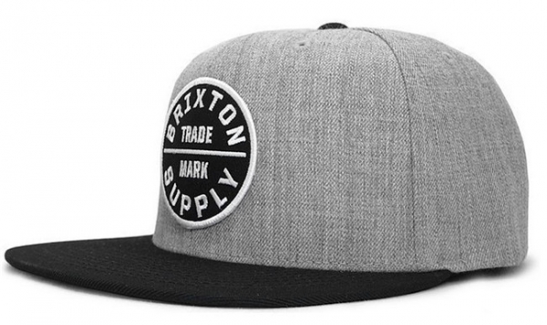 Hot Sale Brand Hats BRIXTON Snapback in Gray Black,Outlet,Discount,reliable reputation Snapbacks/Hats/Caps