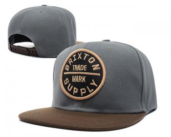 Hot Sale Brand Hats BRIXTON Snapback in Gray Brown,cheap prices,official online website,popular stores Snapbacks/Hats/Caps