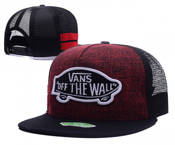 Hot Sale Brand Hats Vans Snapback Off The Wall in Dark Red Beige Black,Authorized Site,Store,Fast Delivery Snapbacks/Hats/Caps