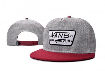 Hot Sale Brand Hats Vans Snapback Off The Wall in Gray Beige with Red,Excellent quality,Sale UK,wide range Snapbacks/Hats/Caps