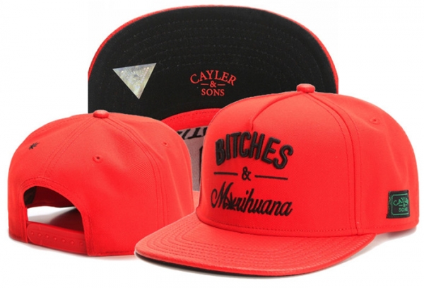 Hot Sale Brand Hats Cayler Sons Snapback Bitches in Red,complete in specifications,low price,factory wholesale prices Snapbacks/Hats/Caps