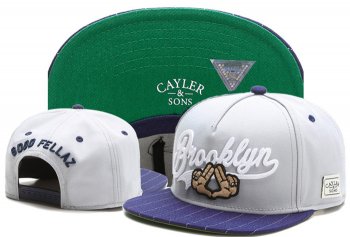 Hot Sale Brand Hats Cayler Sons Snapback Brooklyn in White Purple Stripes,100% High Quality,USA factory outlet,worldwide shipping Snapbacks/Hats/Caps