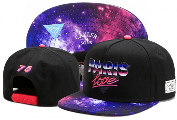 Hot Sale Brand Hats Cayler Sons Snapback Paris in Black Purple Star Sky,luxurious Collection,finest selection,stylish Snapbacks/Hats/Caps