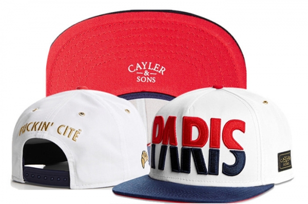 Hot Sale Brand Hats Cayler Sons Snapback Paris in White Blue Red,100% high Quality Guarantee,reasonable sale price,Online Here Snapbacks/Hats/Caps