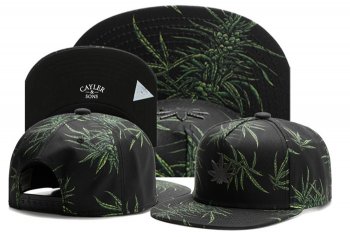 Best Selling Caps Cayler Sons Snapback in Coal Black Green Leaves,best-loved,On Sale,Wholesale Snapbacks/Hats/Caps