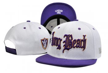 Best Selling Hats Cayler Sons Snapback Long Beach in White Purple,outlet for sale,Authorized Site,popular stores Snapbacks/Hats/Caps