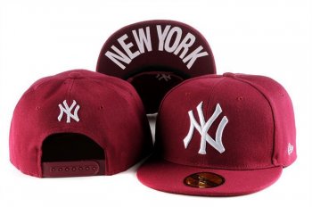 MLB Snapbacks New York Yankees New Era 59FIFTY Fitted Hats in Dark Red White Logo,popular stores,On Sale,Outlet Store Snapbacks/Hats/Caps