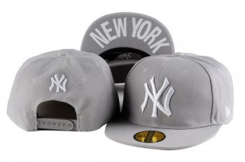 MLB Snapbacks New York Yankees New Era 59FIFTY Fitted Hats in Gray with White Logo,famous brand,super quality,reputable site Snapbacks/Hats/Caps