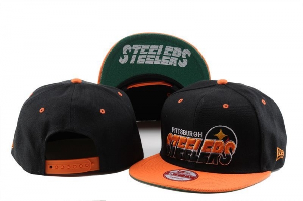 NFL Snapbacks Pittsburgh Steelers New Era 59FIFTY Fitted Hats in Black with Orange,stylish,super quality,Authorized Site Snapbacks/Hats/Caps