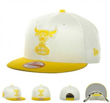 NBA Snapbacks Chicago Bulls New Era 59FIFTY Fitted Hats in Light Yellow,wide range,hot sale Online,authentic quality Snapbacks/Hats/Caps