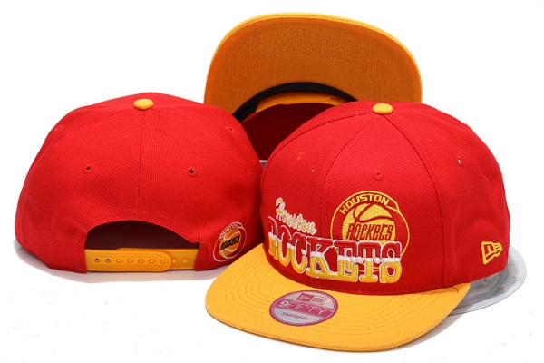 NBA Snapbacks Houston Rockets New Era 59FIFTY Fitted Hats in Red Yellow,classic fashion trend,official authorized store,Outlet Snapbacks/Hats/Caps