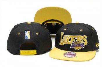 NBA Snapbacks Los Angeles Lakers New Era 59FIFTY Fitted Hats in Black Yellow,Newest,Official,UK store Snapbacks/Hats/Caps