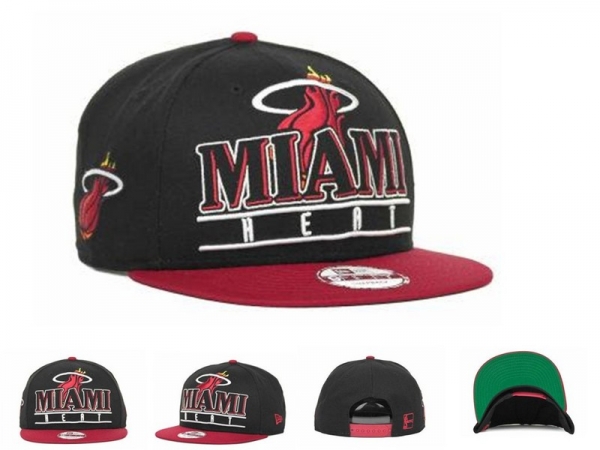 NBA Snapbacks Miami Heat New Era 59FIFTY Fitted Hat in Coal Black Dark Red,Outlet Store,quality and quantity assured,New York Snapbacks/Hats/Caps