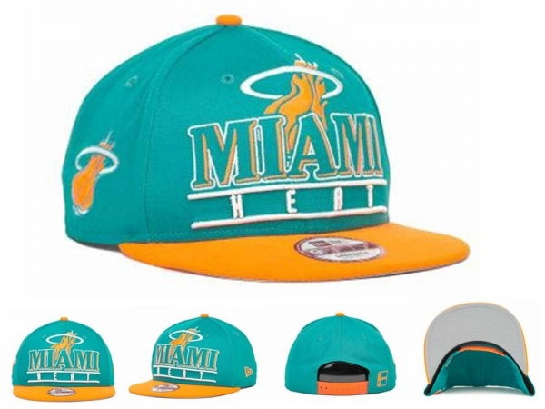 NBA Snapbacks Miami Heat New Era 59FIFTY Fitted Hats in Jade Blue Yellow,fantastic,exclusive range,famous brand Snapbacks/Hats/Caps