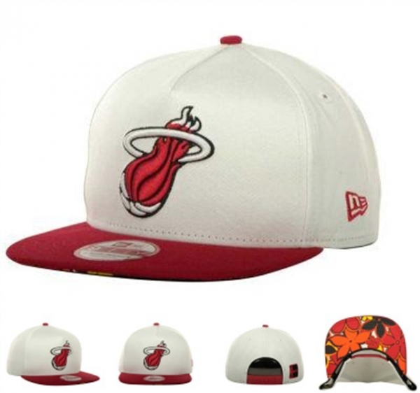 NBA Snapbacks Miami Heat New Era 59FIFTY Fitted Hats in White Dark Red,unique,authentic quality,Most Fashionable Outlet Snapbacks/Hats/Caps