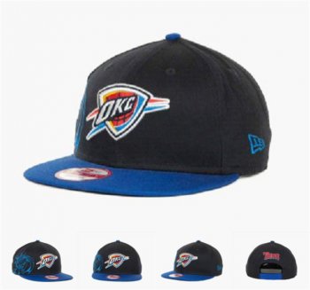 NBA Snapbacks Oklahoma City Thunder New Era 59FIFTY Fitted Hats in Black Blue,On Sale,unique,premium selection Snapbacks/Hats/Caps