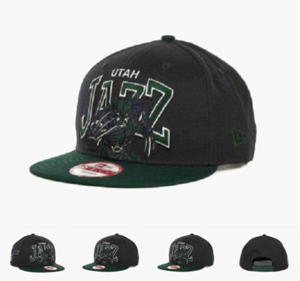 NBA Snapbacks Utah Jazz New Era 59FIFTY Fitted Caps in Black Green,reasonable sale price,recognized brands,catalogo Snapbacks/Hats/Caps