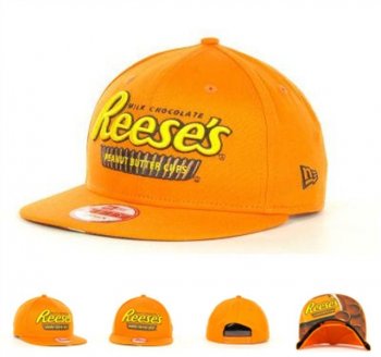 Fashion Street Snapbacks Reeses Candy Wrapper Fitted Hats in Yellow Orange,top brands,Top Brand Wholesale Online,Fantastic savings Snapbacks/Hats/Caps