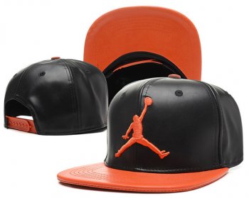 Fashion Street Snapbacks Jordan Fitted Leather Hats in Black Orange,free delivery,wide varieties,Cheapest Snapbacks/Hats/Caps