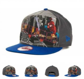 Fashion Street Snapbacks Spiderman Fitted Hats in Dark Gray Blue,pretty and colorful,online leading retailer,huge inventory Snapbacks/Hats/Caps