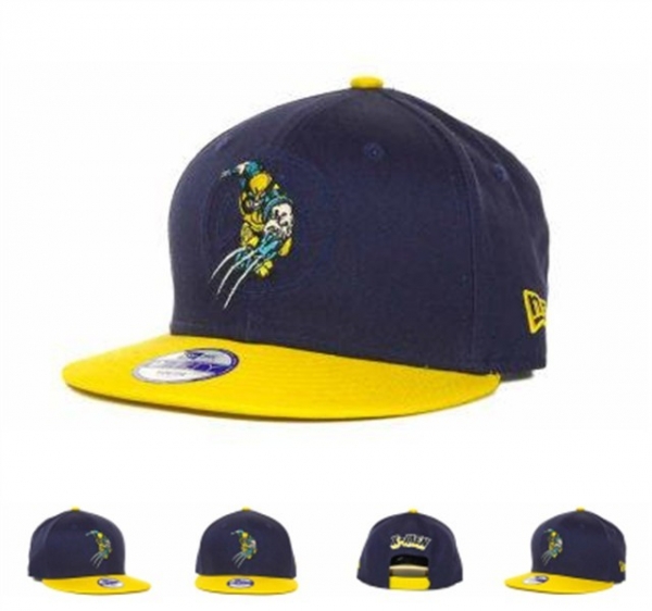 Fashion Street Snapbacks X Men Action Arch Fitted Hats in Dark Blue Yellow,Low Price Guarantee,cheapest price,Clearance Prices Snapbacks/Hats/Caps