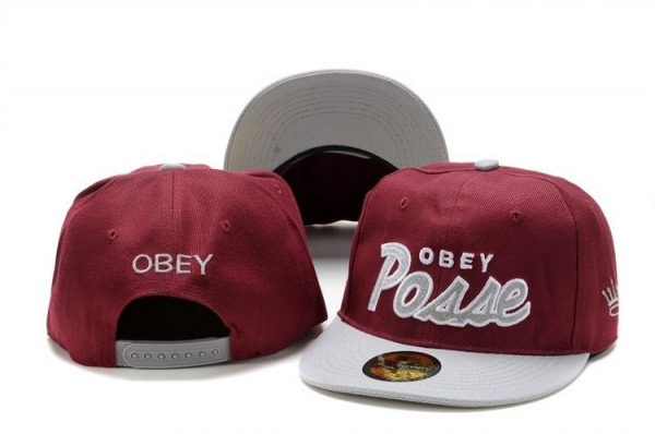 Fashion Street Snapbacks Obey Fitted Hats in Wine Red White,fashionable design,Fast Delivery,Factory Outlet Price Snapbacks/Hats/Caps