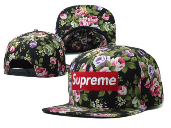 Fashion Street Snapbacks Supreme Fitted Caps in Black and Green Flower,delicate colors,Discount,Store Snapbacks/Hats/Caps