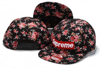 Fashion Street Snapbacks Supreme Fitted Caps in Peach Flowers Black,quality and quantity assured,Official USA Stockists,Largest Fashion Store Snapbacks/Hats/Caps