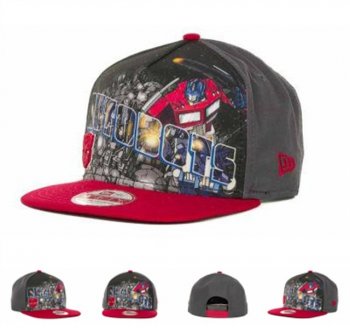 Fashion Street Snapbacks Transformers Action Arch Fitted Hats in Dark Gray Red,Outlet on Sale,official online website,unique design Snapbacks/Hats/Caps