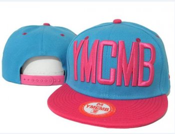 Fashion Street Snapbacks YMCMB Fitted Caps in Jade Blue Peach Logo,authentic quality,attractive price,Discount Snapbacks/Hats/Caps