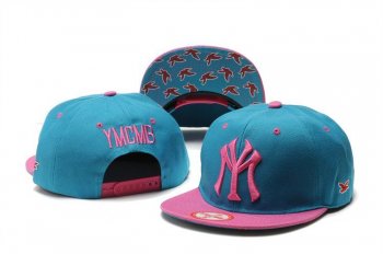 Fashion Street Snapbacks YMCMB Fitted Caps in Jade Blue Pink Logo,officially authorized,Free Shipping,timeless design Snapbacks/Hats/Caps