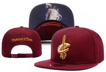 NBA Snapbacks Cleveland Cavaliers Fitted Caps in Wine Red Yellow Logo,wholesale dealer,Shop,online leading retailer Snapbacks/Hats/Caps