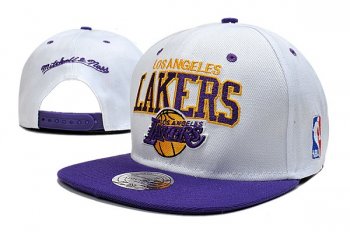 NBA Snapbacks Los Angeles Lakers New Era 59FIFTY Fitted Hats in White Purple,Huge Discount,official authorized store,Outlet Snapbacks/Hats/Caps