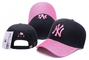 MLB Snapbacks New York Yankees Fitted Caps in Black Pink Logo,Lowest Price Online,Various Colors,Online Store Snapbacks/Hats/Caps