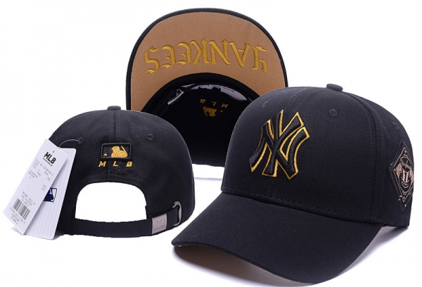 MLB Snapbacks New York Yankees Fitted Caps in Black Brown Gold Logo,amazing selection,Largest Fashion Store,reputable site Snapbacks/Hats/Caps