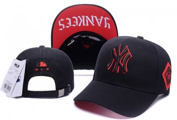 MLB Snapbacks New York Yankees Fitted Caps in Black Red,attractive design,finest selection,Outlet on Sale Snapbacks/Hats/Caps