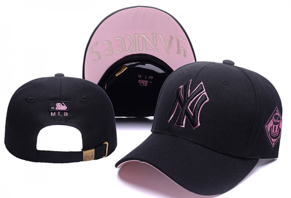 MLB Snapbacks New York Yankees Fitted Caps in Black Rose Gold Light Pink,Best Discount Price,latest fashion-trends,quality and quantity assured Snapbacks/Hats/Caps