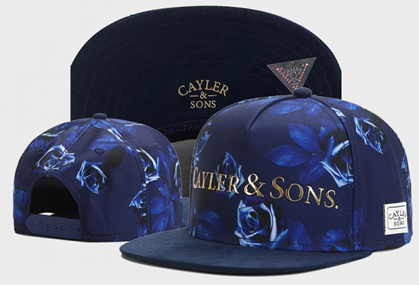 Best Selling Caps Cayler Sons Snapback in Dark Blue Flower Gold Logo,Quality Design,innovative design,Discount Sale Snapbacks/Hats/Caps