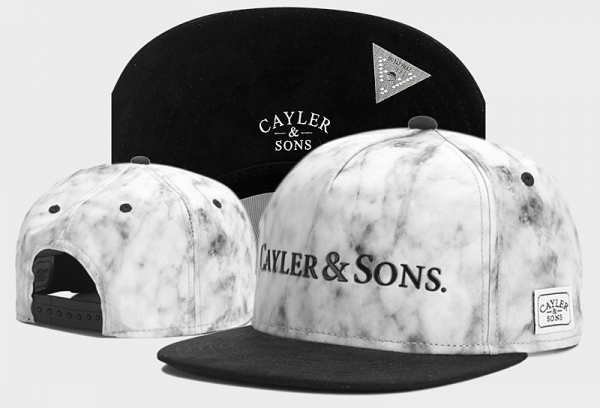 Best Selling Caps Cayler Sons Snapback in White Pattern with Black Logo,Newest,Sale UK,On Sale Snapbacks/Hats/Caps