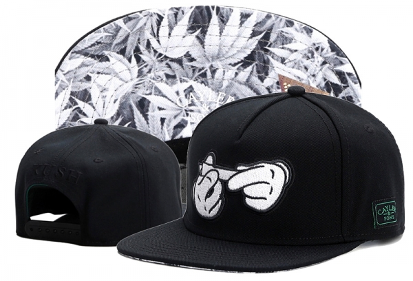 Best Selling Caps Cayler Sons Snapback in Black with White leaves,Factory Outlet Price,Free Shipping,USA Sale Online Store Snapbacks/Hats/Caps